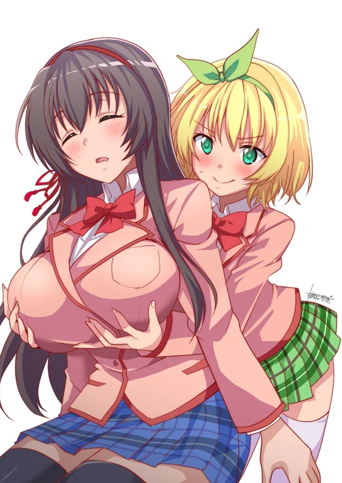 おっぱいチェック #可愛ければ変態でも好きになってくれますか #朱鷺原紗雪 #古賀唯花 #おっぱい #着衣巨乳 #背後から胸揉み  