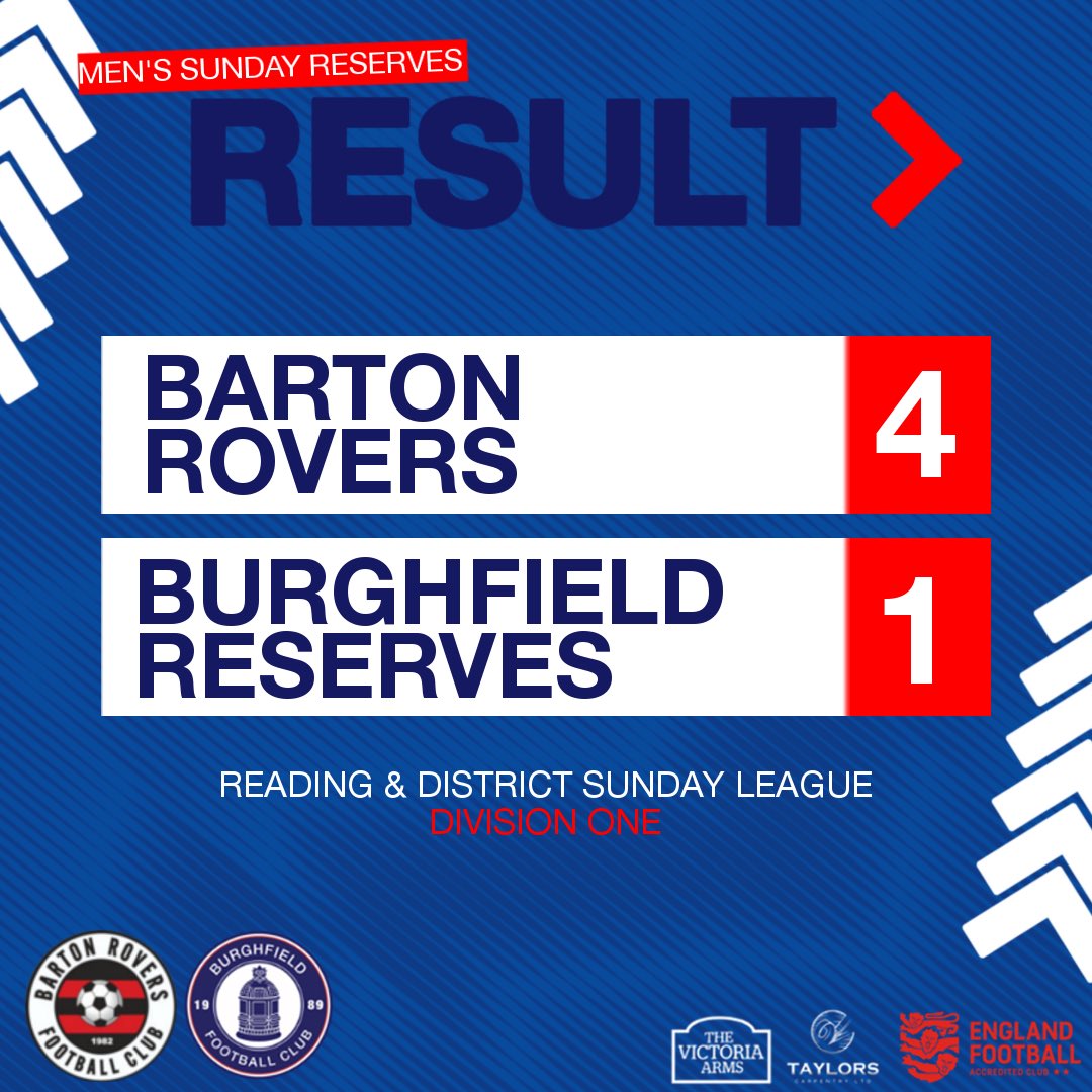 BurghfieldFC's tweet photo. RESULT | Barton Rovers 4-1 Burghfield Reserves

Defeat for the Men’s Sunday Reserves 🔵

⚽️ @lewisj_11 

#UpTheFielders https://t.co/yX54ZKYrEe