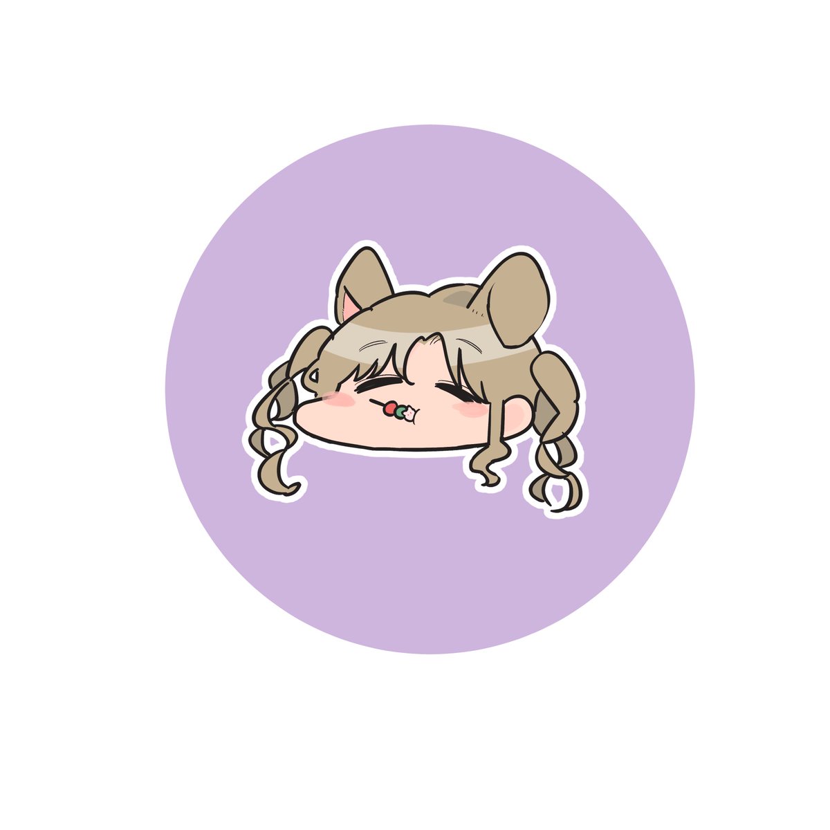 1girl animal ears solo closed eyes twintails food brown hair  illustration images