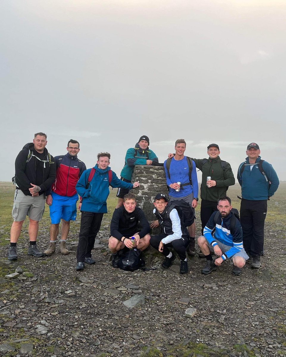Flamboroughfc's tweet photo. YORKSHIRE 3 PEAKS ✅⛰

3 mountains
24 miles
60,000 steps
10 hours
15 lads
1 club
£1,292 raised so far

Honestly one of the hardest things we’ve all ever had to do, thanks to everyone for donating so far! What an achievement for the lads who absolutely smashed it yesterday💙 https://t.co/zs0o6O9BbG