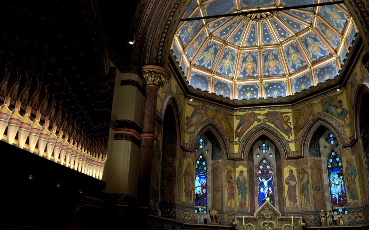 michaelmcbot's tweet photo. Sunday is sometimes my singing day, which I do the odd time with the choir of Saint Bartholomew's Church in Dublin. Haydn, Johnson and a selection of hymns and psalms. And organ interludes from @Riverdance by @ShivnaBill. Unexpected and appropriately elevating. https://t.co/Lo1LIB0NTl