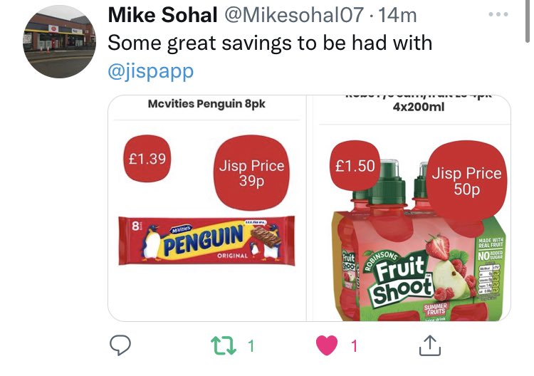 gregdeacon's tweet image. Jisp loyalty vs normal price. Really powerful solution for independent retailers. Every time shopper redeems they earn another 10p in rewards. 25 rewards = £2.50 voucher #loyalty #jispapp #save #earn #CostOfLivingCrisis