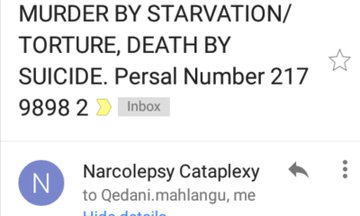 netizen357's tweet photo. #stopNeoNAZImurderers
Deprive Defame Decimate Dehumanize #starve2death=
Unwritten policy
@GautengHealth @GautengTreasury
#LedwabaLehlohonolo🆚#Teffo=
#HumanimalFarm🇿🇦@UN+#CRPD
Where's #LedwabaLiaMurderama
@eNCA #LegalPracticeCouncil
@ohchr @IBAnews @WHO @hrw
@AP @VP @News24 @IOL https://t.co/wLuIpcWSZG