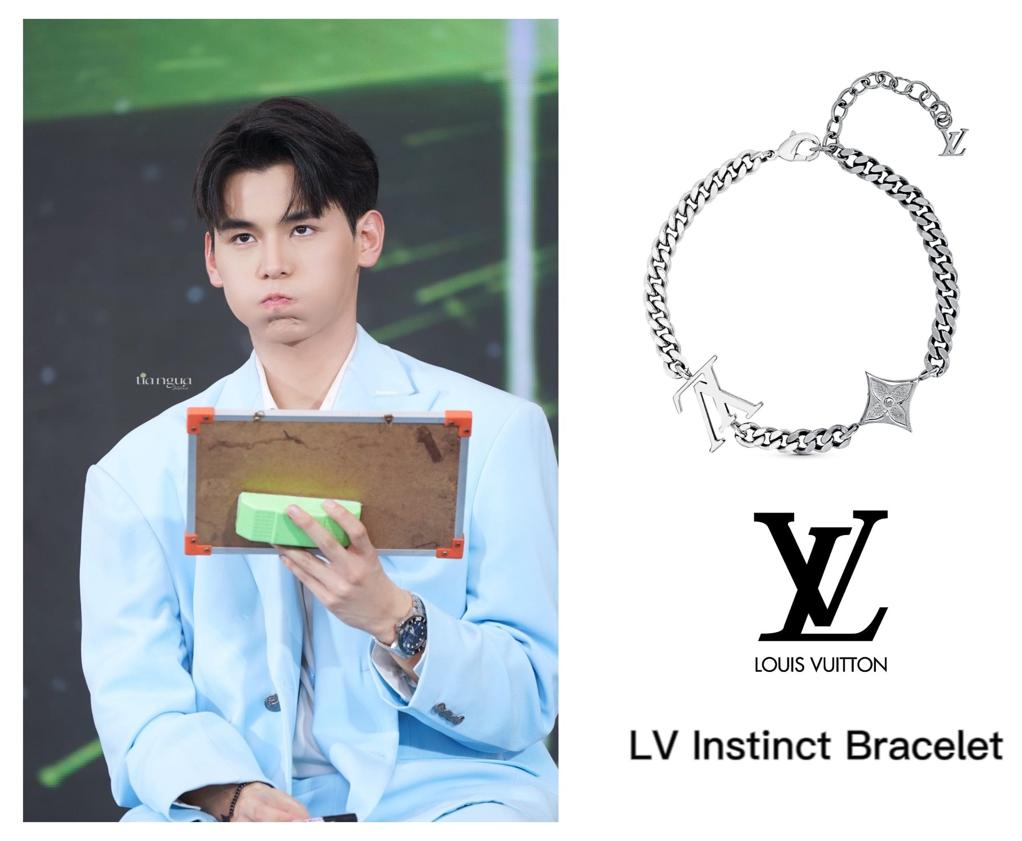 jafirst_style on X: #JaPhachara Style Ja is wearing this LV Instict  bracelet for #FEEDYCAPITALxJaFirst This bracelet is a classic piece from LV  with the LV initial charm and monogram flower charm Cr: @/
