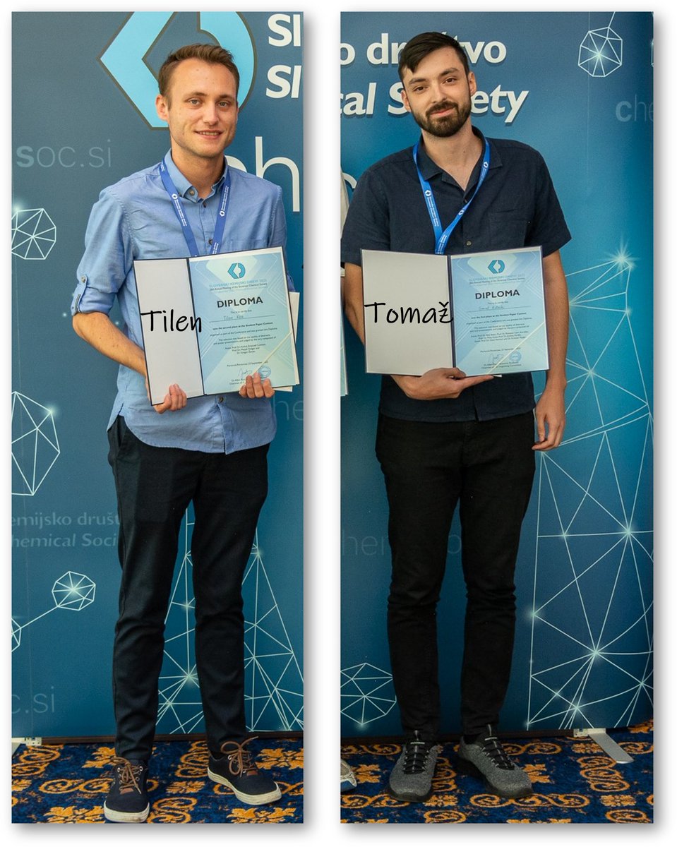 PolyHIPEs rocking!! Congrats to PhD student Tomaž Kotnik (@TomazKotnik95) <a href="/KovacicSebaTeam/">Sebastijan Kovačič</a> from <a href="/kemijski/">Kemijski inštitut</a> for the best oral presentation and to MSc student Tilen Kos (<a href="/KosTilen/">Tilen Kos</a>) for the poster presentation award at the 28th Slovenian Chemical Days (<a href="/SloChemSoc/">Slovenian Chemical Society</a>). Way to go, guys!