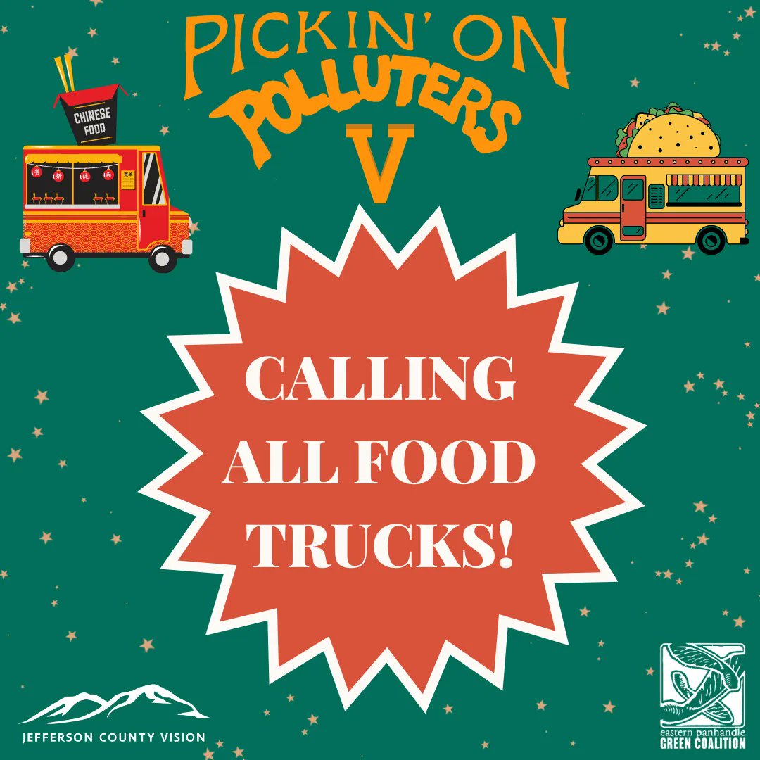 JeffCoVision's tweet photo. Calling all food trucks! We're looking for a local food truck for our Pickin' on Polluters fundraiser on 10/22 at the Barn of Harpers Ferry from 5-9 PM. If you have a food truck or know of anyone who might be interested in selling, email us at mail@jeffersoncountyvision.com. https://t.co/dNZDDbLLvn