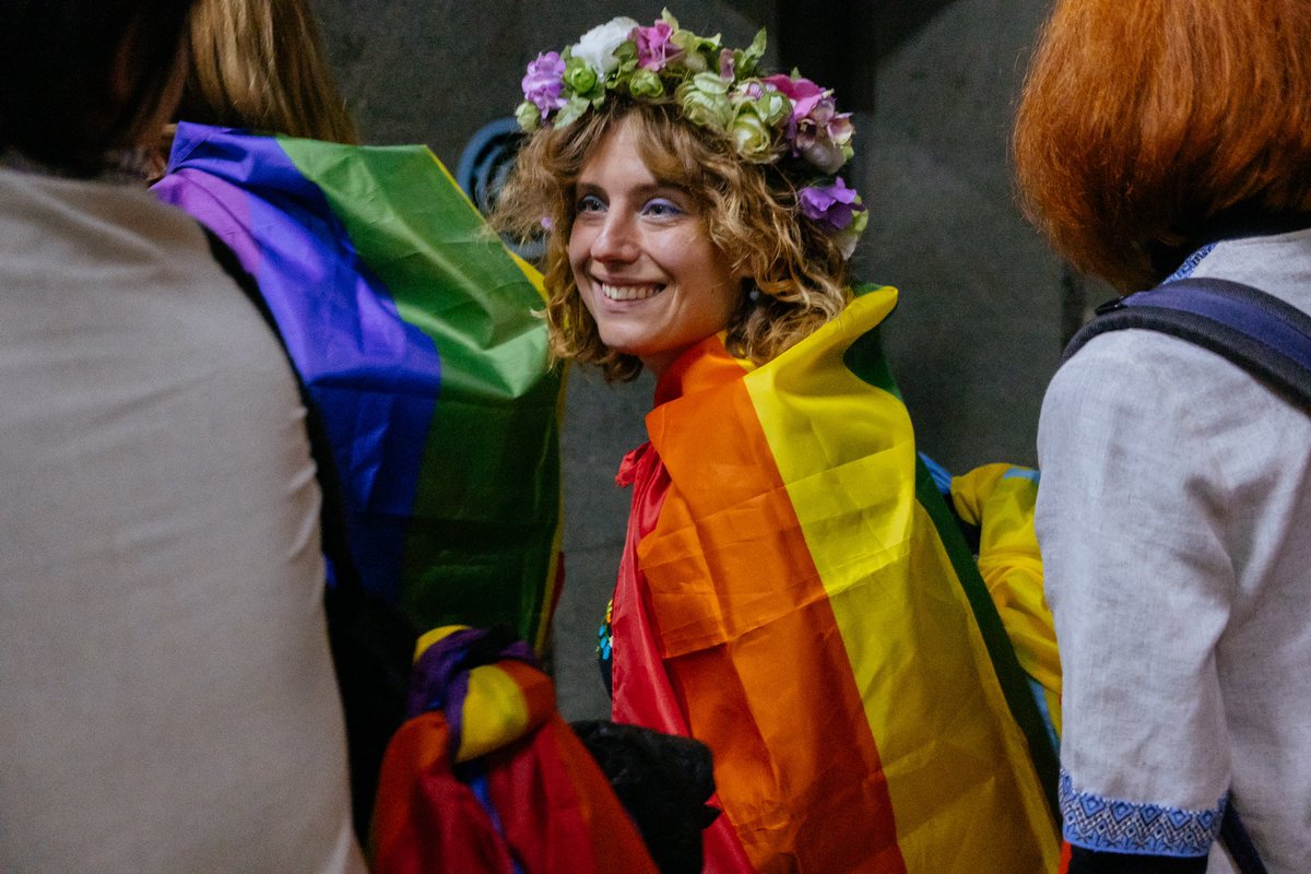 The first MetroPride in Ukraine took place 🏳️‍🌈 Today, September 25, the LGBTQI+ community with allies, dressed in embroidery, rode the Kharkiv metro. We showed that we are LGBTQI+ Ukrainian women and men. We take an active part in the struggle for Ukraine.