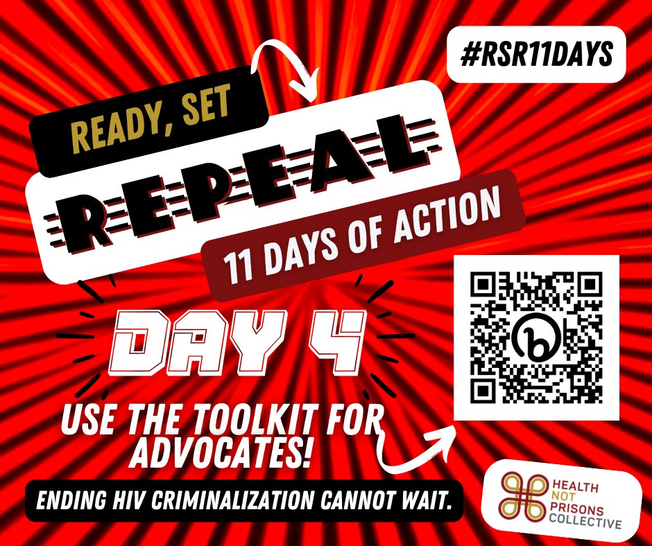 pwn_usa's tweet photo. Day 4 of #rsr11days is here! Have you used the RSR Toolkit for Advocates to contact your Representative yet? It has everything you need to confidently talk to your legislators about the REPEAL #HIVDiscrimination Act! https://t.co/45GUIx3uwL https://t.co/tKqbukxqjr