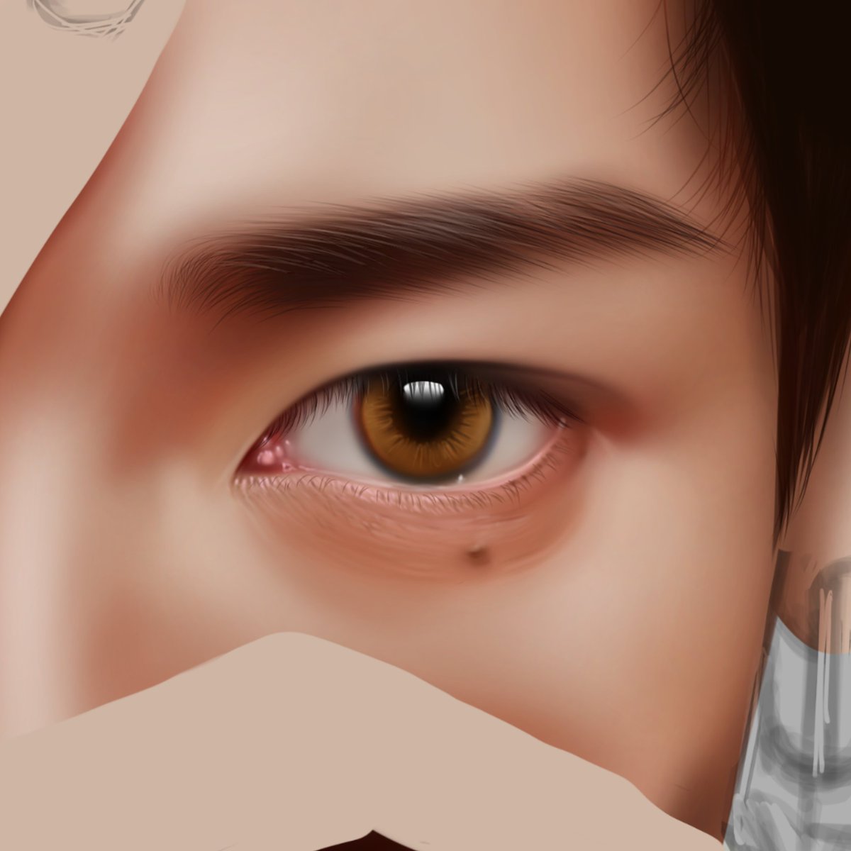 ทริคลงสีดวงตาให้ตาไม่ลอยคือลงสีแดง+สีน้ำเงินจางๆไปด้วยตรงขอบ จะดูนัวกว่าตัดขอบดำเฉยๆ✅
และในส่วนตาดำให้ลงขนตาสีขาวแซมไปด้วย ✅
รูปนี้ยังวาดไม่เสร็จ​และน่าจะอีกยาวไกล😂 ค่อยเป็นค่อยไปแล้วกัน🤏