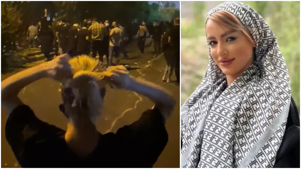 At 20 she was killed. She was the symbol of the protest 
for #MahsaAmini who refused to wear the veil the way requested. Fallaci rebelled against wearing the veil in 1979 when she took it off in front of Khomeini. #IranProtests2022 #HadisNajafi