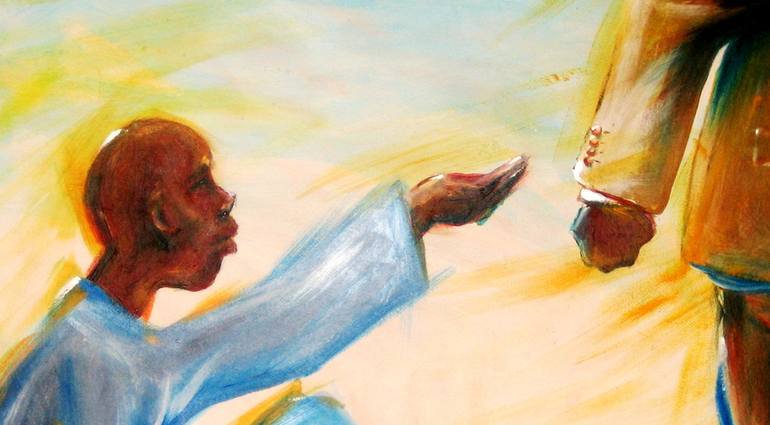 Join us for Worship today at 8:30 &amp; 10AM at <a href="/crossandcrownrp/">Cross and Crown Lutheran Church - Rohnert Park, CA</a>. Let us all come together at the table of God's love!

Art by Nigel Lawrence, of Trinidad and Tobago, titled "Lazarus and the Rich Man."

#crossandcrownrp #spselca #elca #lutheran #rohnertpark #cotati #sonomastate