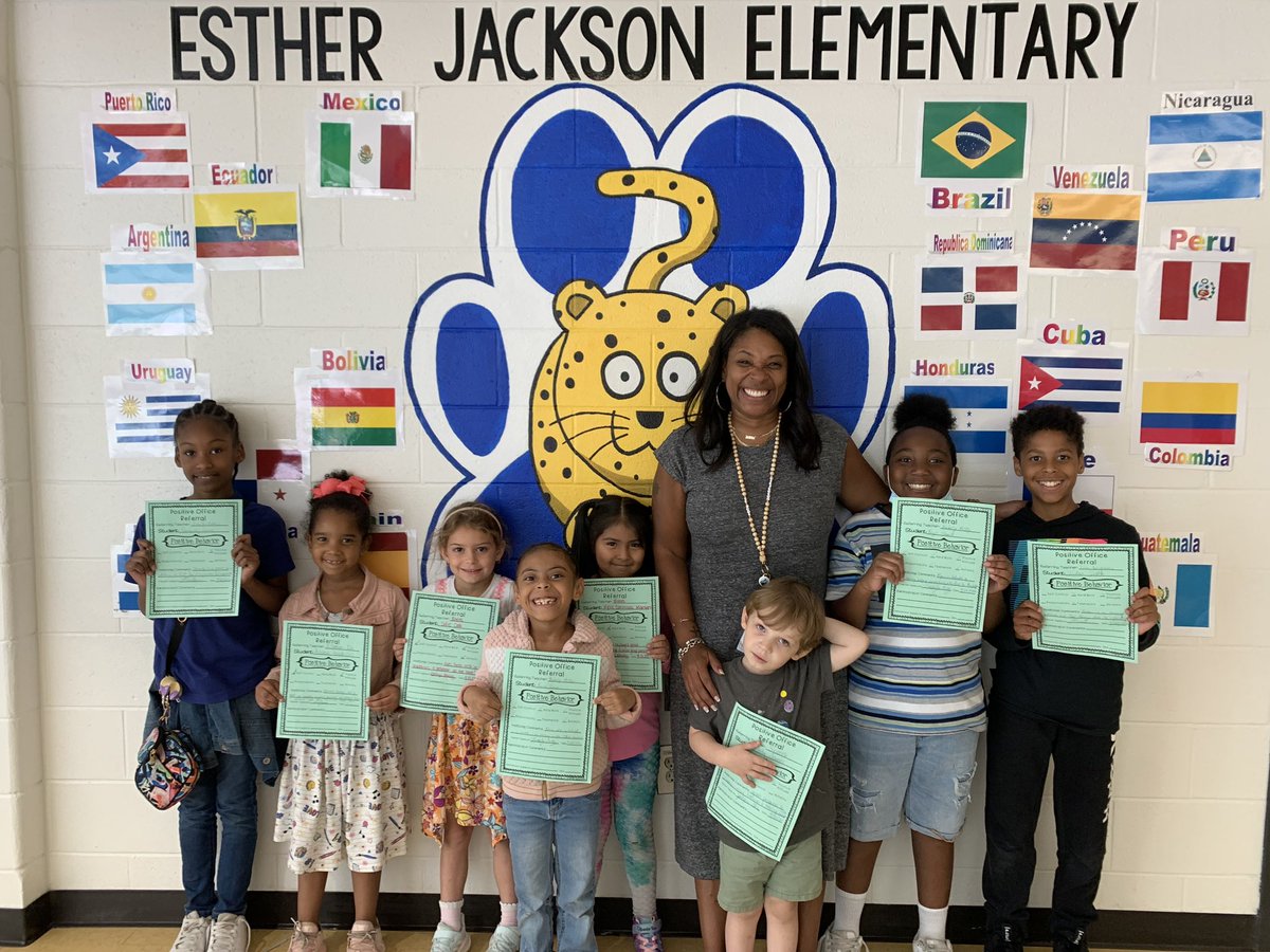 TRMS_Principal's tweet photo. First round of positive office referrals. Can you tell how I excited I am from the picture?!?!? @EJJaguars 🖤💙 https://t.co/zq7Tw22Rcd