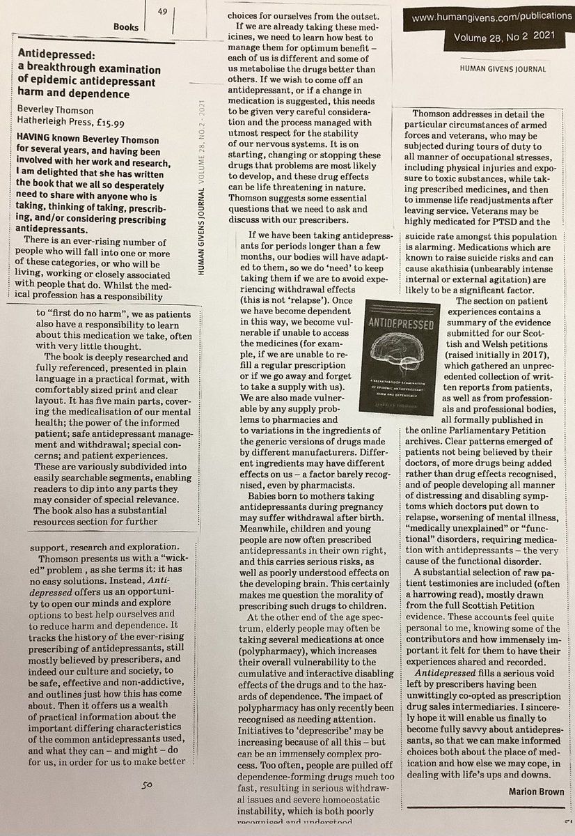 recover2renew's tweet photo. @BrightonPsych @humangivens OK.
Maybe you see mostly ppl who are struggling with #effectsofmeds ... ?
Sadly, too often the case now.
Highly recommended: #Antidepressed by @Antidepressed1
https://t.co/tPlWnLycNN
Review here: https://t.co/unx8jAAIZm