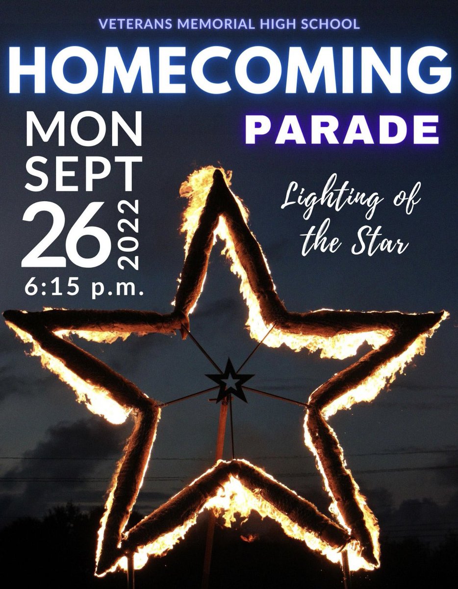 VMHSEagles's tweet photo. Homecoming Week Dress up days! Parade and Lighting of the Star Monday. #HoCo2022 https://t.co/vvPXTG3C6O
