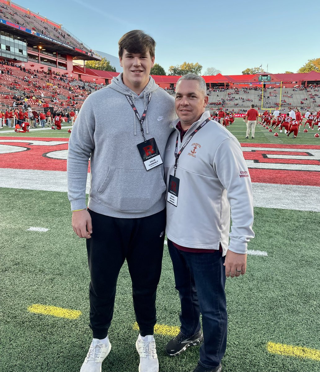 AdmiralFootball's tweet photo. Thank you @RFootball @CoachHoffmannRU for providing a tremendous game day experience for our guy @colin_cubberly #Chop https://t.co/AJhbzYNx5Q