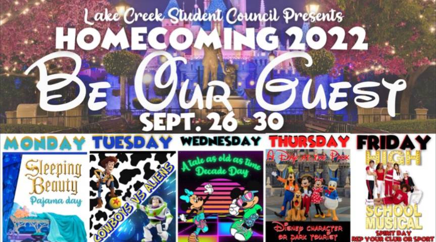 Quick reminder of the dress up days for homecoming this week!