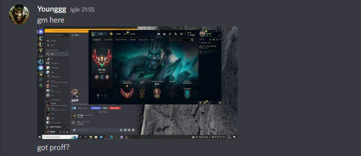GGsirLOL's tweet photo. Felt like I needed to make a tweet about a cringer that is impersonating me on several discord servers.
Asked him to stop and he told me to kms and saw several complaints about him griefing his duo's. https://t.co/jaP2ShtqRv