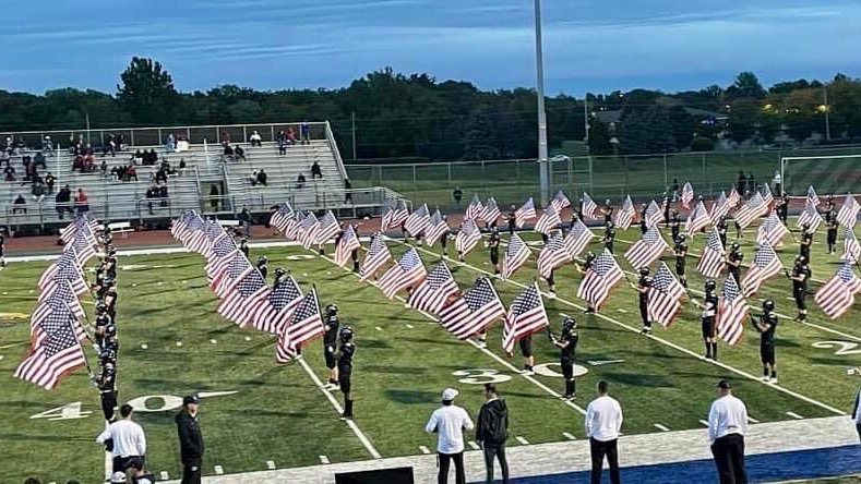 LWEastFootball's tweet photo. Salute the Troops night version 2022! Special night combined with a tough, gritty win over tremendous Bolingbrook squad. Thanks to everyone for the support! https://t.co/Ufi8eTyYKm