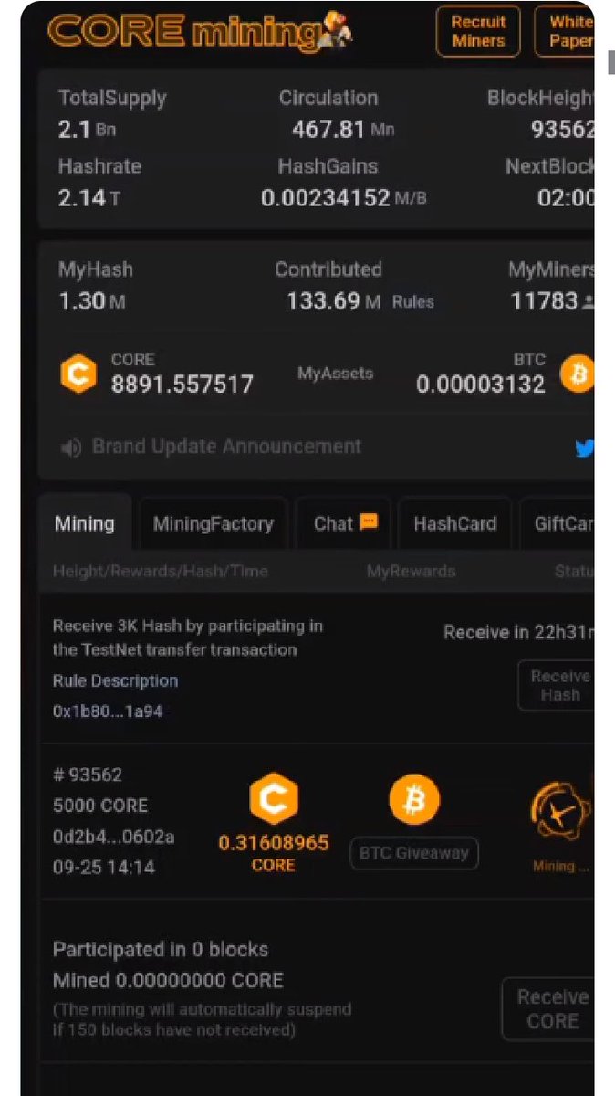 ngimutrade's tweet photo. It's last chance to be millionaire. Only 78 Days left to Mine.

Missed BTC! Take CORE!

Let's Start:

1⃣ Click Link: https://t.co/v7CcsSwnQP
2⃣ Download App
3⃣ Log in to App
4⃣ Click Start Mining
5⃣ Verify Face
6⃣ Click Start Mining
7⃣ Click Receive CORE and Receive BTC every day https://t.co/aSt4xclDbY