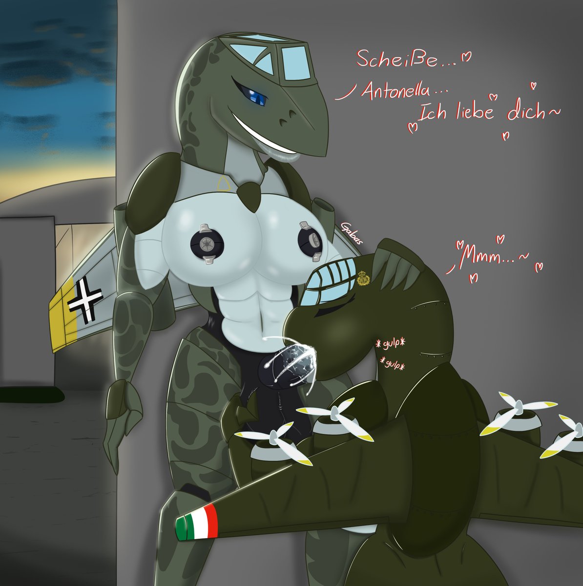 Topsnekek's tweet photo. It seems that Antonella needed some aid from Monika. But she had to work to get it.

This lovely piece was made by the wonderful @perizukois https://t.co/rQhzS1QLhD