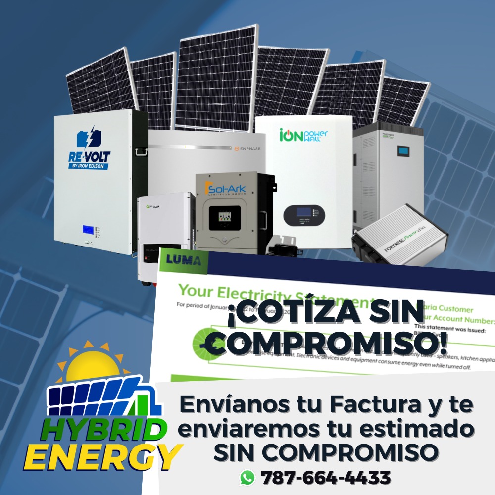 INVENTARIO DISPONIBLE para INSTALACIÓN INMEDIATA
¡CONTÁCTANOS Y TE ASESORAMOS!
📞 +1 (787) 664-4433
📬 info@hybridenergypr.com
🌐 hybridenergypr.com
.
.
.
#panelsolar #sistemadeenergiasolar #bateriasolar #backupenergetico #panelessolares #ahorroenergetico #ahorradinero