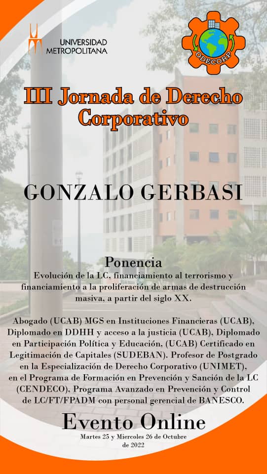 gerbasigonzalo's tweet photo. Estaré presentando esta ponencia en las III Jornadas de Derecho Corporativo en la @unimet Próximamente estaremos compartiendo los datos para el registro. https://t.co/lwMPsW8bTU