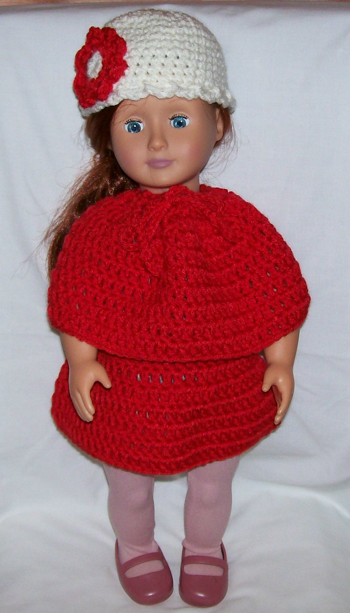 Check out Red Doll Clothes with White Hat, Fits 18' Doll, Handmade Crochet ebay.com/itm/2547449525… #eBay via @eBay