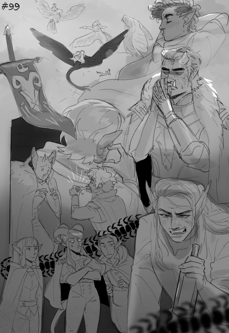 A while ago i sketched out recaps for my players in my homebrew game, here are some of them! I wasnt gonna upload these cuz no context makes this look bonkers, but here i am😌
#DnD 