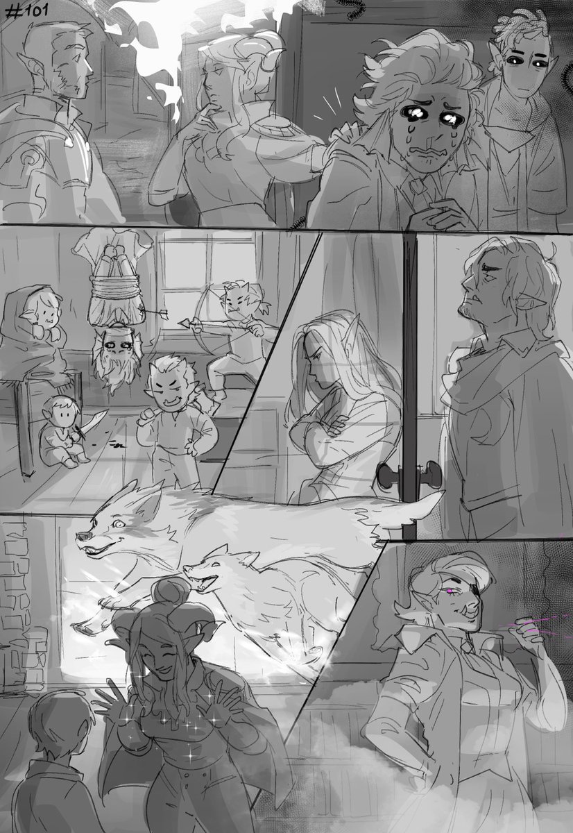 A while ago i sketched out recaps for my players in my homebrew game, here are some of them! I wasnt gonna upload these cuz no context makes this look bonkers, but here i am😌
#DnD 