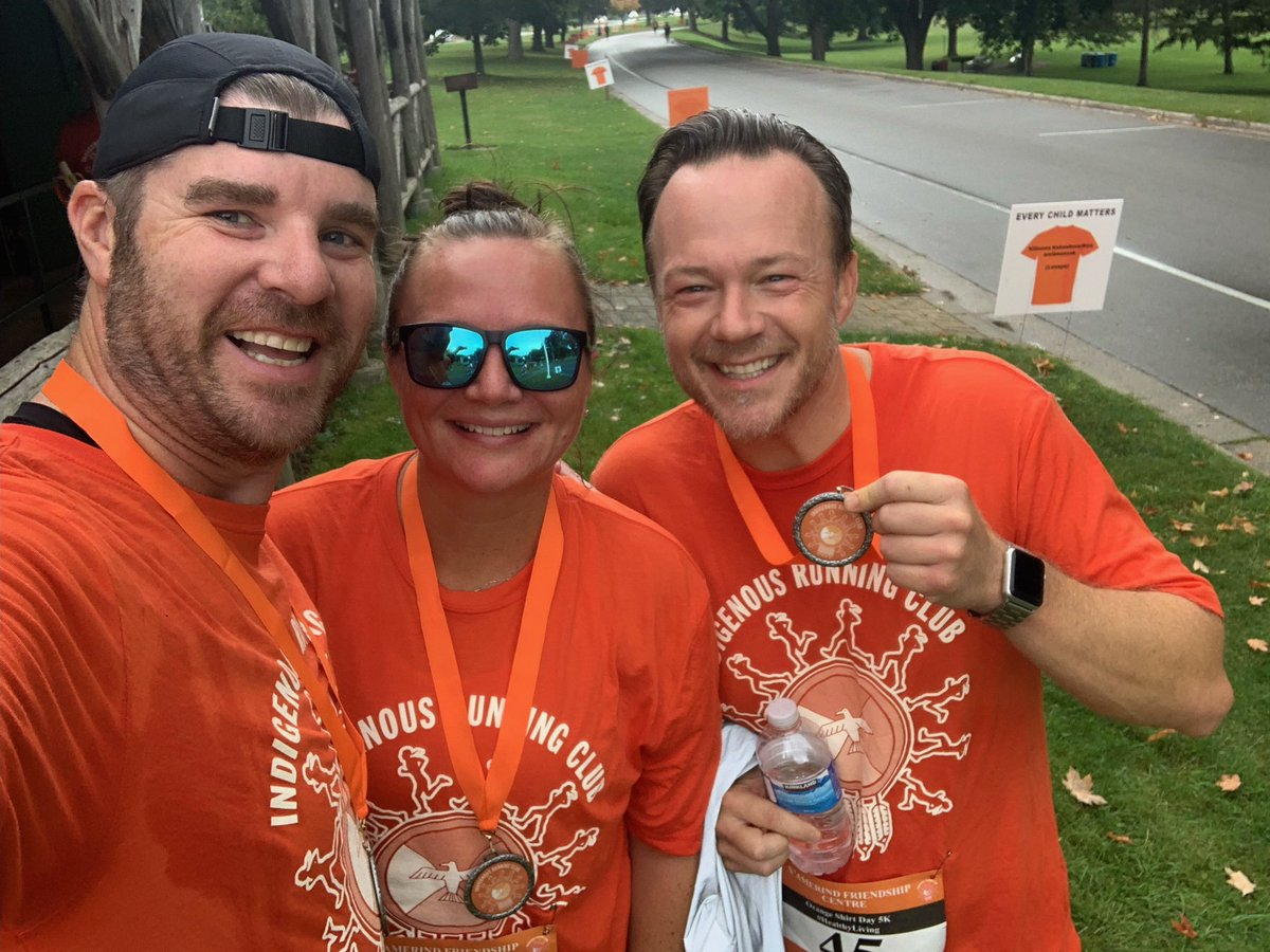 A great run for a great cause #EveryChildMatters 🧡 thank you <a href="/bperks21/">Bo Perkins</a> and <a href="/orrzie/">Andy Orr</a> for joining me today! It meant a lot! #tvdsb #tvdsdfmni