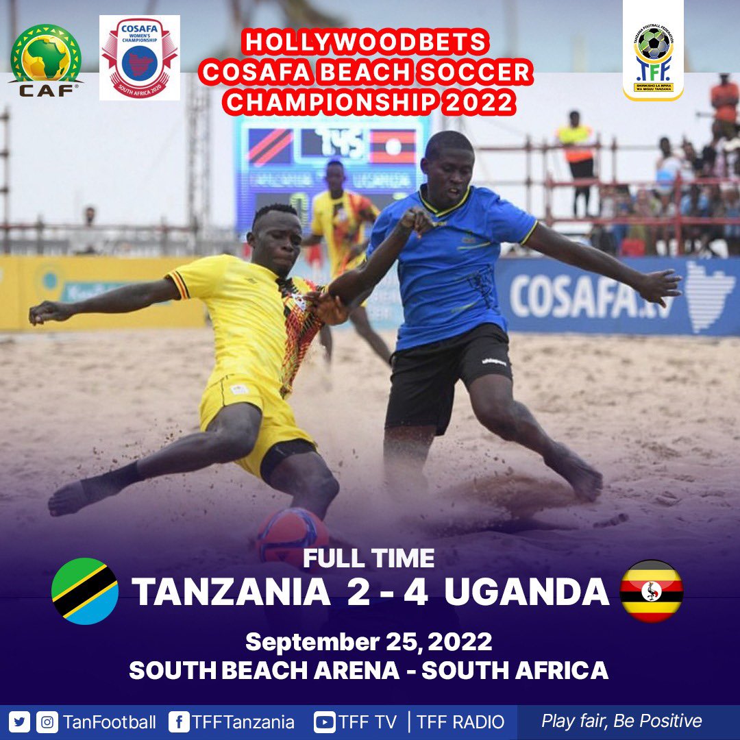 Tanfootball's tweet photo. FT ' Tanzania 🇹🇿 2️⃣-4️⃣🇺🇬 Uganda

@COSAFAMEDIA @azamtvtz https://t.co/h4ZeOaZZa4
