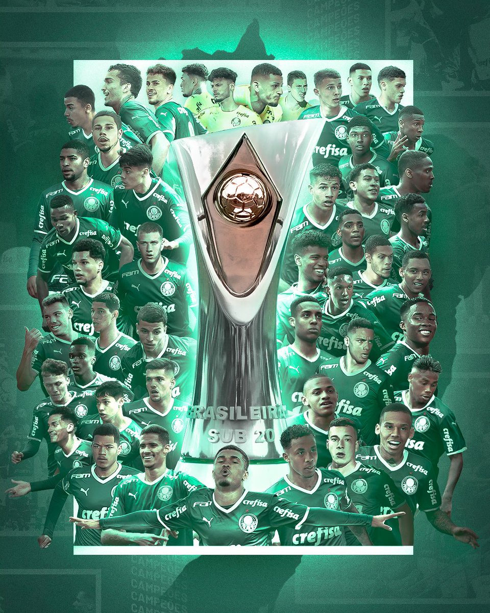 Palmeiras's tweet photo. 🏆 UMA MÁQUINA DE TÍTULOS! 🏆

DEPOIS DE CONQUISTAREM A COPINHA, AS CRIAS DA ACADEMIA VENCERAM O DERBY FORA DE CASA E CARIMBARAM O BICAMPEONATO BRASILEIRO SUB-20! É TUDO NOSSO, MOLECADA! 🔥

#AvantiPalestra 
#CriasDaAcademia https://t.co/cSf6mWCPsM