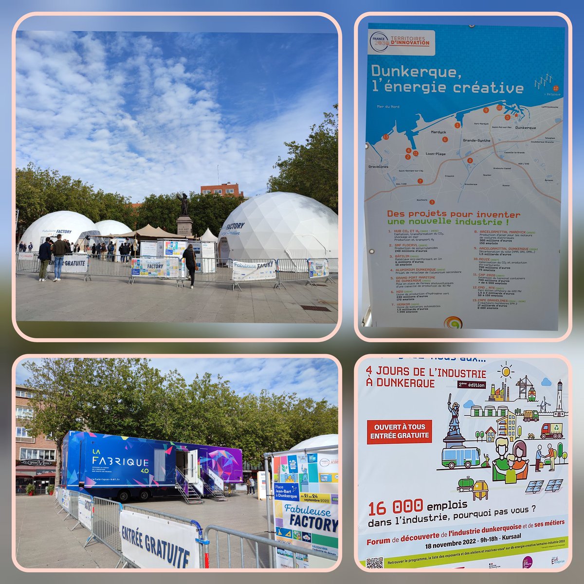👍 Belle réussite pour la #FabuleuseFactory cette semaine à Dunkerque 👏👏
➡️Faire découvrir aux Dunkerquois, jeunes, demandeurs d'emploi, reconversion professionnelle ou simplement citoyens...l'industrie de demain sur notre territoire
⏰RDV aux 4 jours de l'industrie en novembre