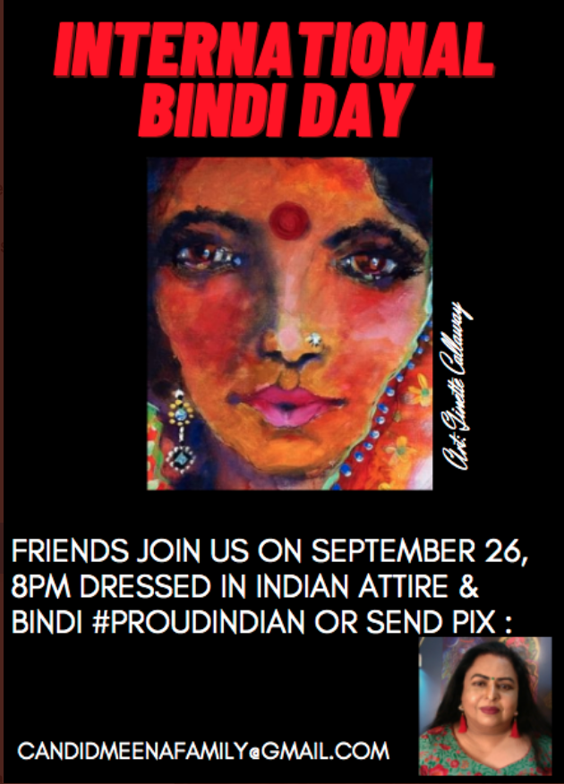 MeenaDasNarayan's tweet photo. Let our #Bindis speak tomorrow and every day about our #NationalPride #Culture #Beauty #fearlessness #LoveForBharat https://t.co/KaKzow8Q1F