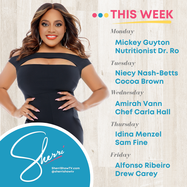 sherrishowtv's tweet photo. 📺💙 THIS WEEK on #SHERRI 💙📺 https://t.co/8GRa1Vzl1j #sherrishowtv #fun #joy #laughter #daytimetv #talkshow https://t.co/4DBQLwbxeA