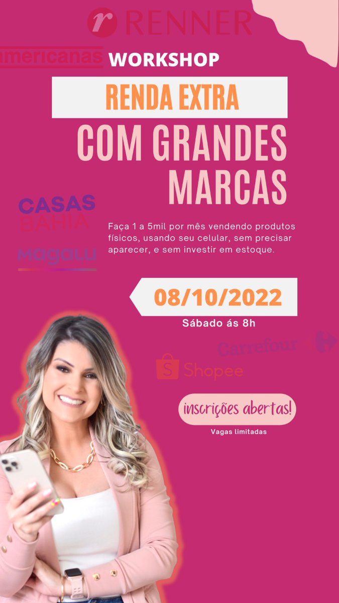 kass_inha's tweet photo. Venha participar do Workshop de Renda Extra. Ganhe de 1.000 até 5.000 reais por mês. Acesse o link https://t.co/54SKps64cw https://t.co/4IETN8Cy4K