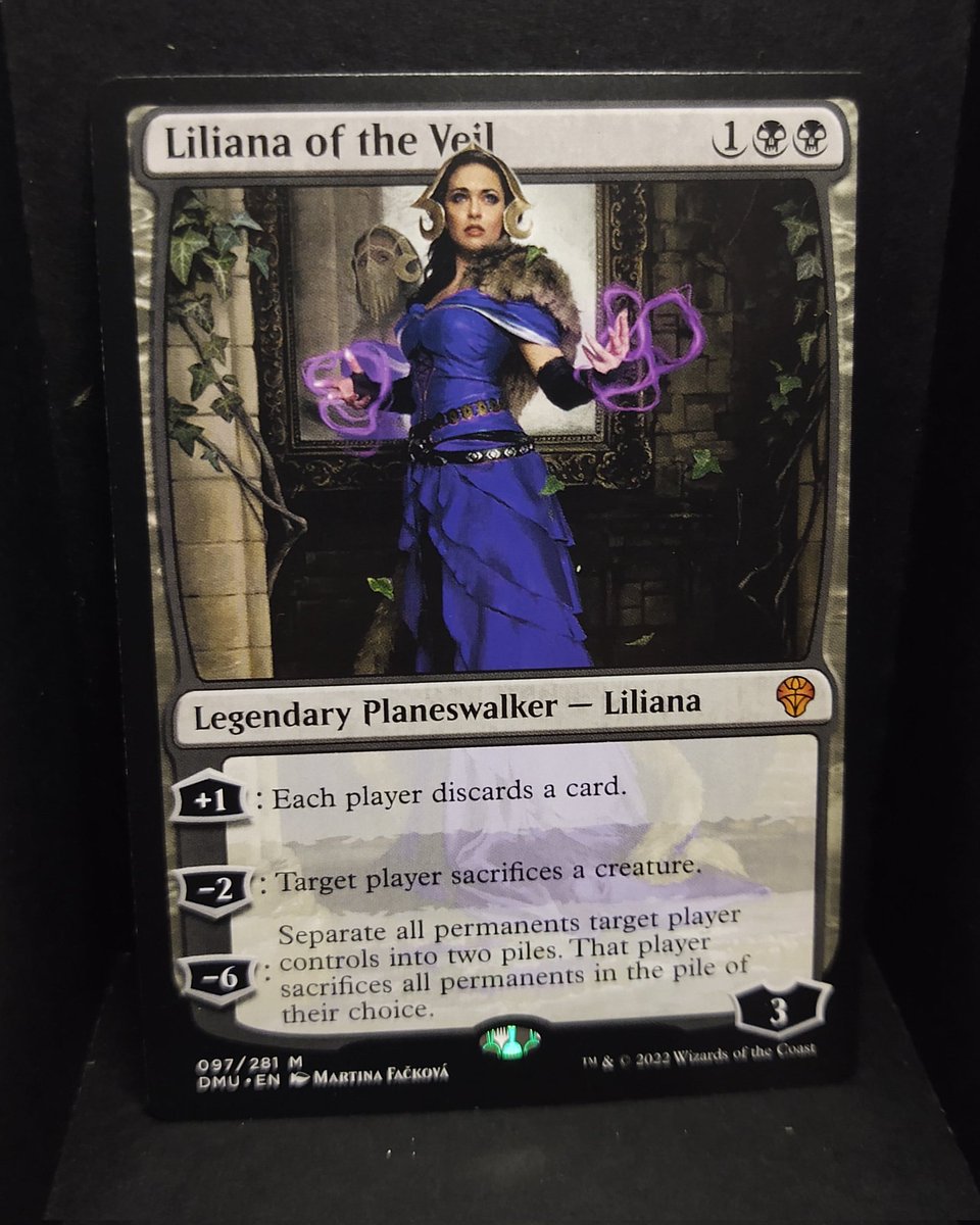 CapivaraRPGista's tweet photo. Ela veio aí! Liliana do Véu, com a arte de maravilhoso @MFackova! Eu estou tão feliz! 🤩🎉🥰
#Capiboxing #MTG #MTGDominaria #lilianaoftheveil #lilianadoveu #MagicTheGathering https://t.co/wqbJXZul0e