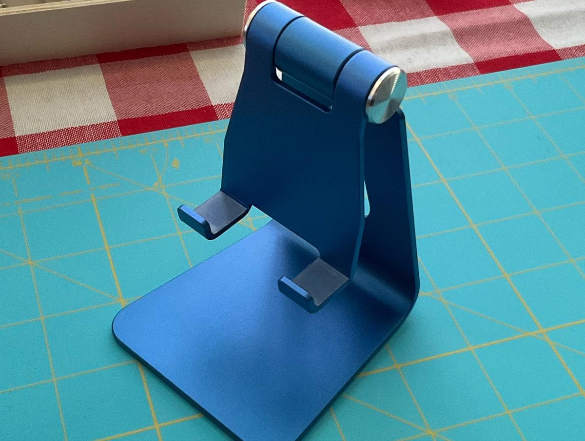 Got This Off #Amazon Not Too Long Ago… 

Lightweight / Durable ~ 
#FullyFoldable #CellPhoneStand Holder By #Skejer 

💙 Love The Color 💙

Hoping To Use This For Holding My Tablet So I Can Video Record Things Easier 👀 😁

#CoolThings