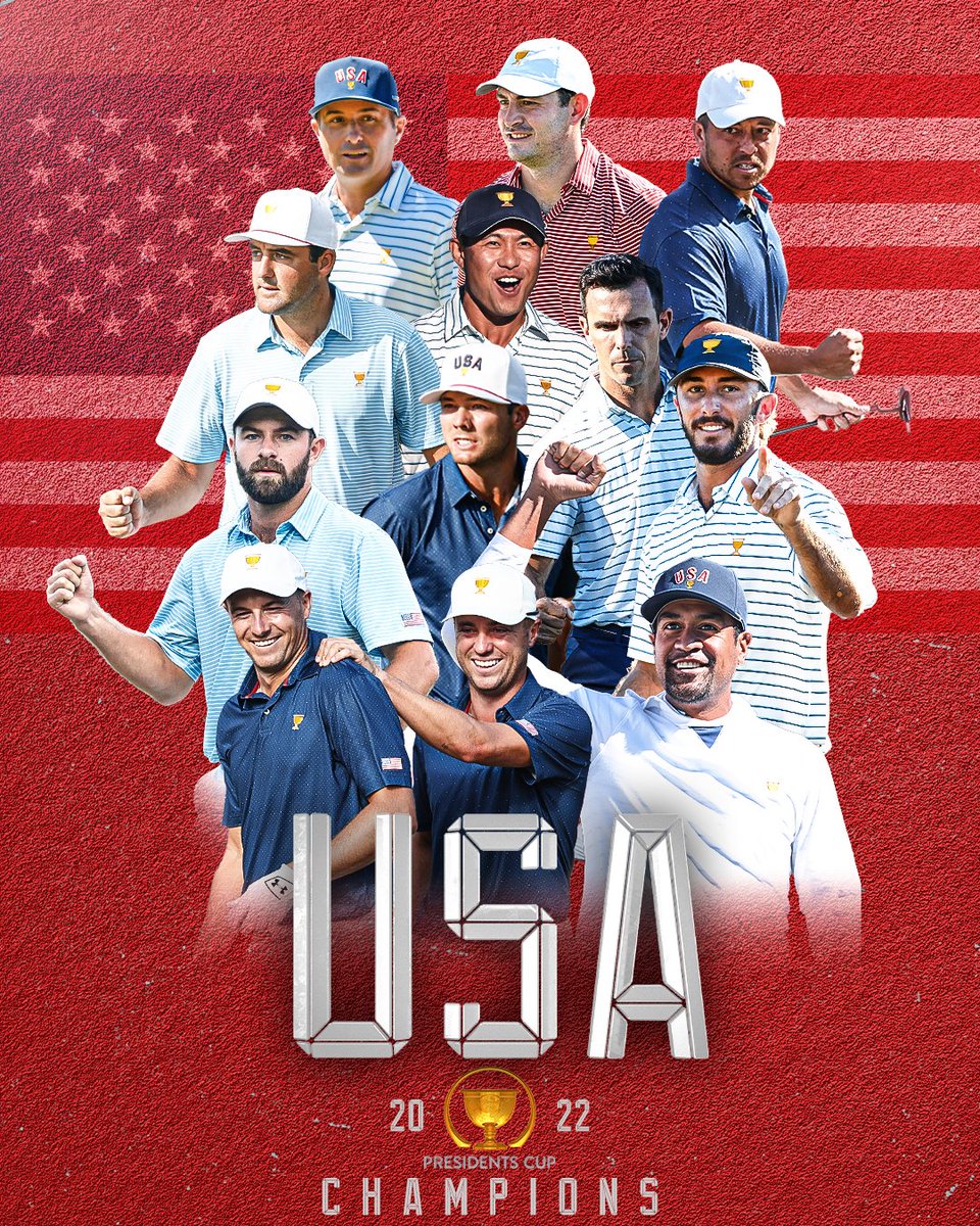 PGATOUR's tweet photo. Kings in the Queen City 👑🇺🇸

The #USTeam has won the @PresidentsCup. https://t.co/wp9t3dwjwd