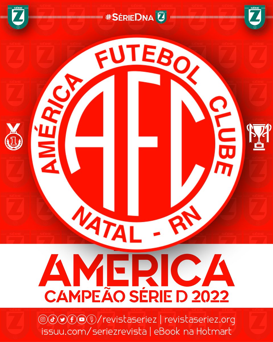 revistaseriez's tweet photo. Do medo da eliminação na última rodada da primeira fase para encerrar um período agônico com um mata-mata dominante e o título! O América é o campeão da Série D 2022, a primeira conquista do Rio Grande do Norte

#SérieDnaSérieZ https://t.co/6Emjy7m7pB