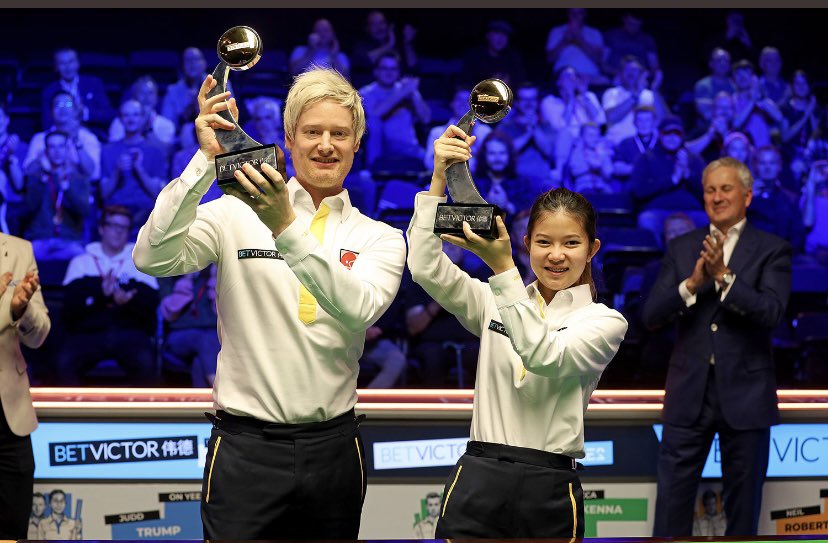 Vics_Snooker's tweet image. Well done Mink! 🤩🤩🤩 Mixed doubles champion

Another trophy to add to your collection…. See you back in Sheffield with the trophy 🏆

#snooker #sheffield