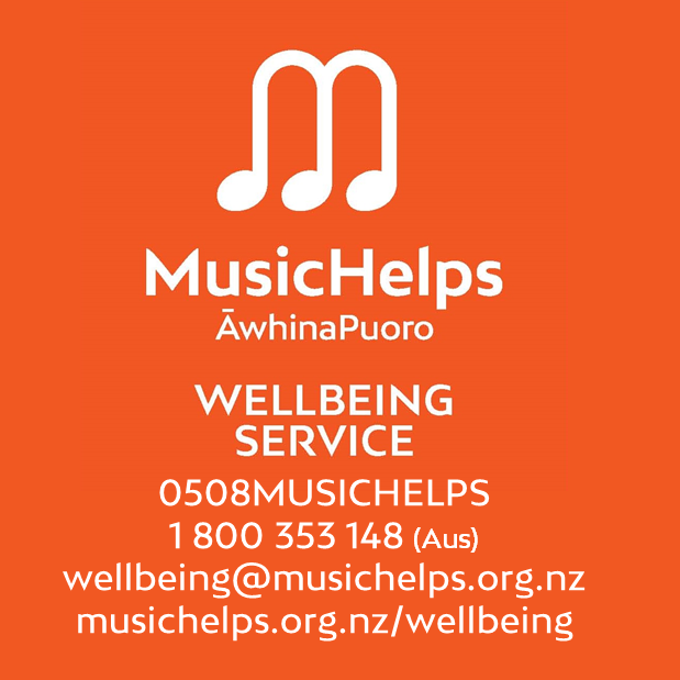 Over the next three days MusicHelps will be releasing 3 videos featuring local artists discussing what they do to ensure their mental wellbeing.  Our thanks to Nick Brinkman, Trilby Crowther and APRA NZ for making these happen.  head to our Facebook or Instragram pages to view.