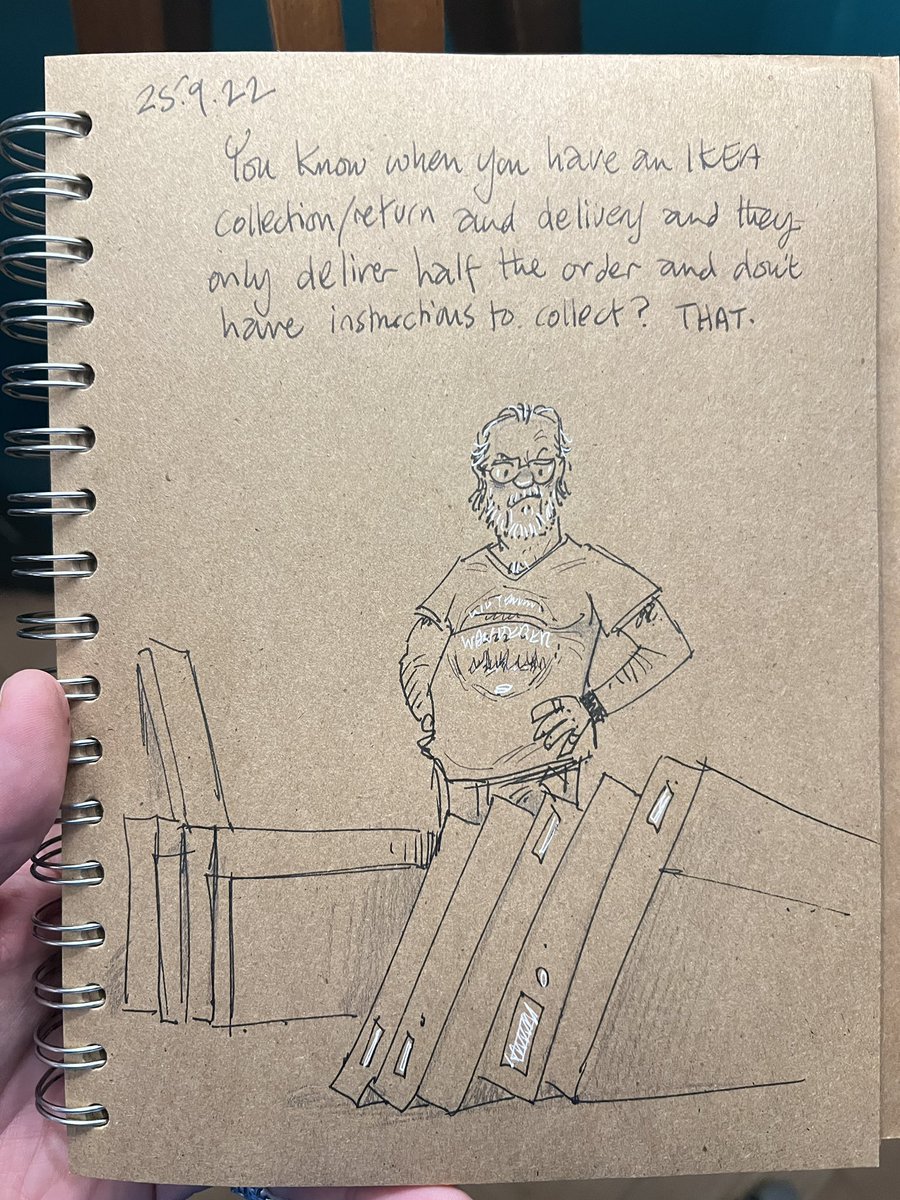 GaryScribbler's tweet photo. And the second truck they said was out with the rest of the order and to do the pick up never arrived. So that was efficient. Thanks @IKEAUK . I feel a somewhat terse phone call coming up… #doodleaday https://t.co/L1GIhiXJHP