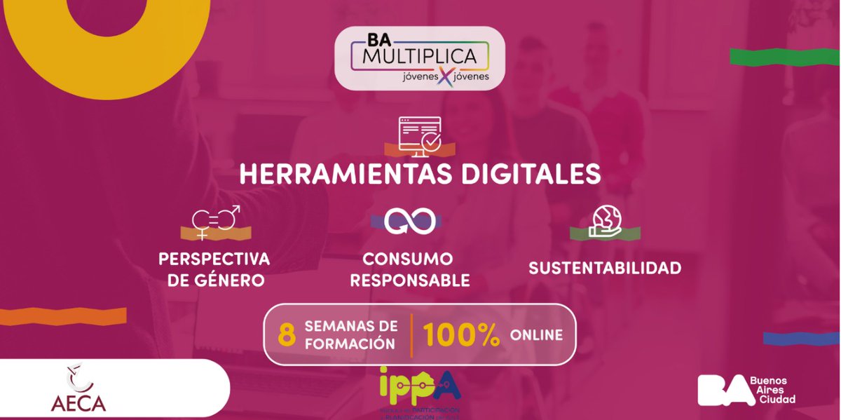IPPAAzul's tweet photo. 💥 Vuelve #BAMultiplica 💥
Convertite en un agente de cambio para futuros empleos en este programa de jóvenesxjóvenes q te impulsa a potenciar tu empleabilidad. 8 semanas.💯% online
Requisitos
Tener e/ 18 y 35 años
Ser argentino o residente
Inscribite: https://t.co/DTrnwoD0t8 https://t.co/N4jIuf1fdq