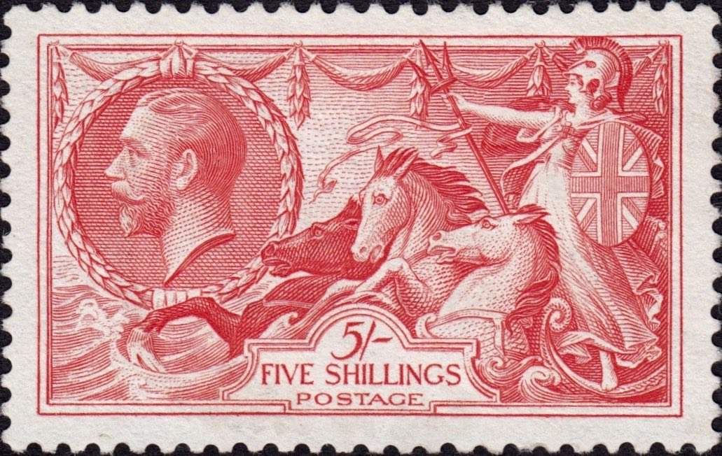 BarbadosStamps's tweet photo. Sorting out some digital files today and I came across a load of scans I made over the past decade. Thought I’d share some of them as they are fabulous, like this George V 5/- seahorse. #philately #atampcollecting #lineengraved #stamps https://t.co/ybQluOXnT5