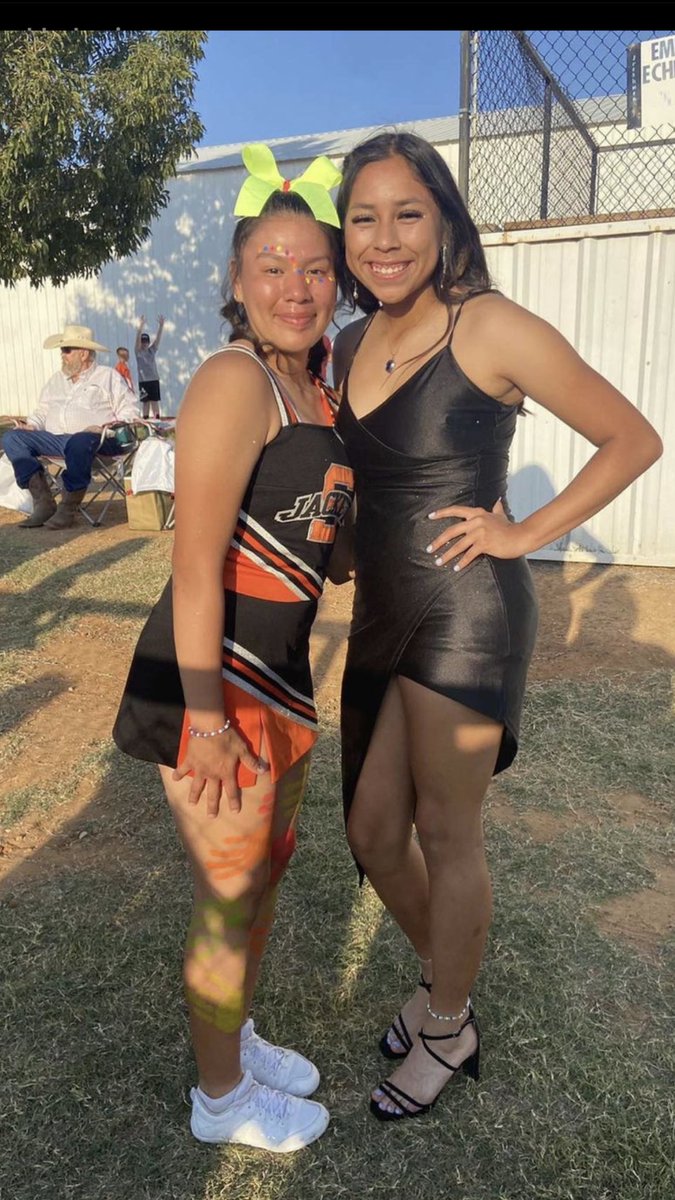 SwitchMeranda's tweet image. Meranda Switch with Strother Homecoming Football Queen KK Harjo