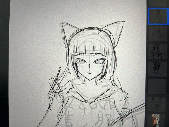 眠れないので自画像らくがき 