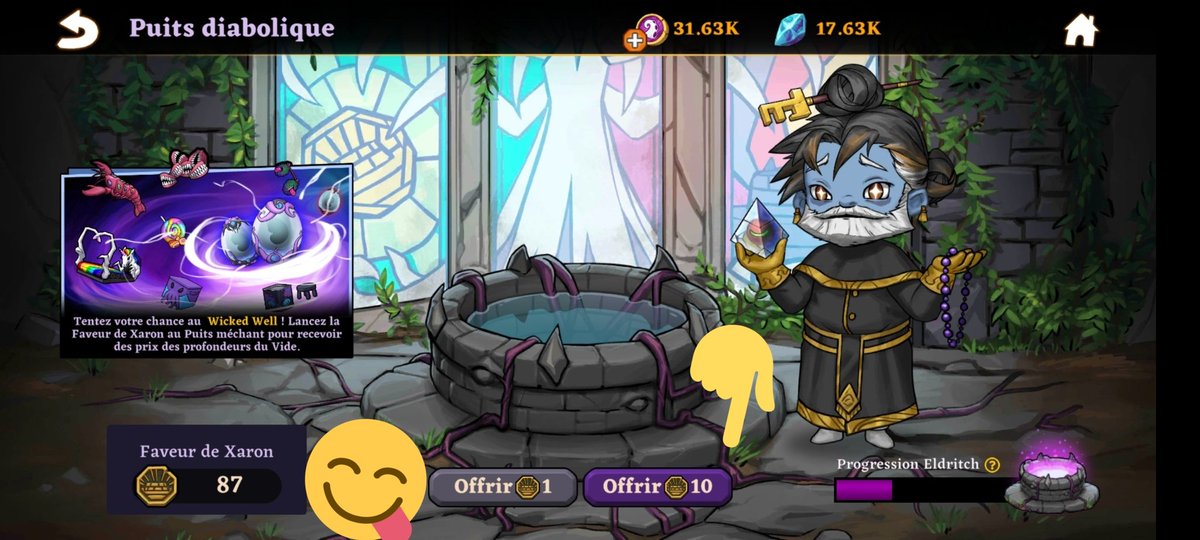 MwaizKlever's tweet photo. When I have 100 Xaron's favors I organize the opening 10 by 10 hoping to find the coolest items in the game @devikins_game #Devikins #xaron #PlayToEarn @snsjr https://t.co/DCj7QRcPWh