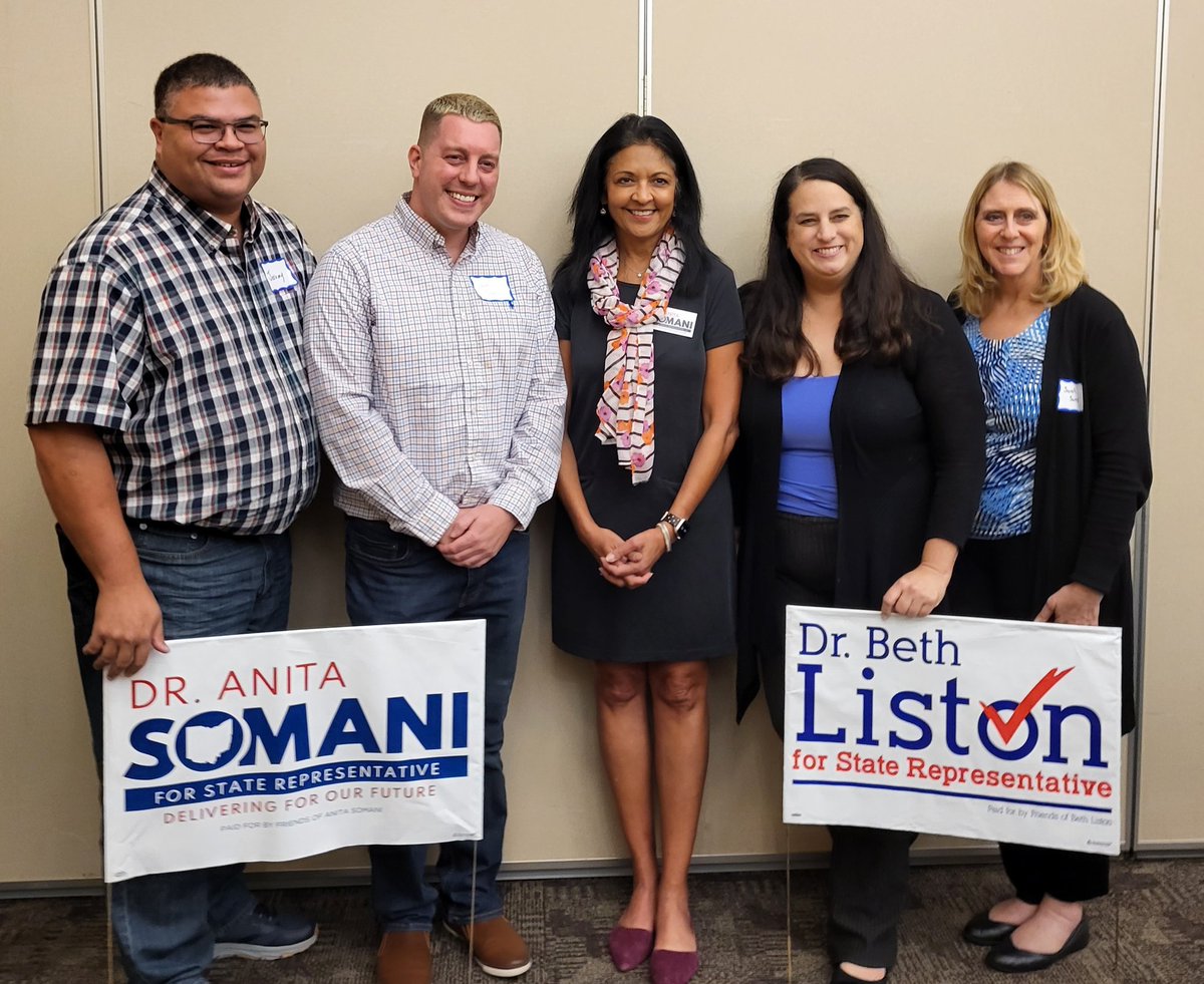A pleasure to be with <a href="/AnitaSomaniMD/">🟧Anita Somani, MD State Rep District 8</a> and <a href="/Liston4Ohio/">Senator Beth Liston</a> to hear their plans on the future of Ohio and everyone getting out to vote! Happy to be joined by <a href="/OhioAFP/">Ohio Academy of FP</a> members, Dr. Sams &amp; Dr. Overmire, sharing the importance of physicians helping physicians! #RegisterToVote #PlanToVote