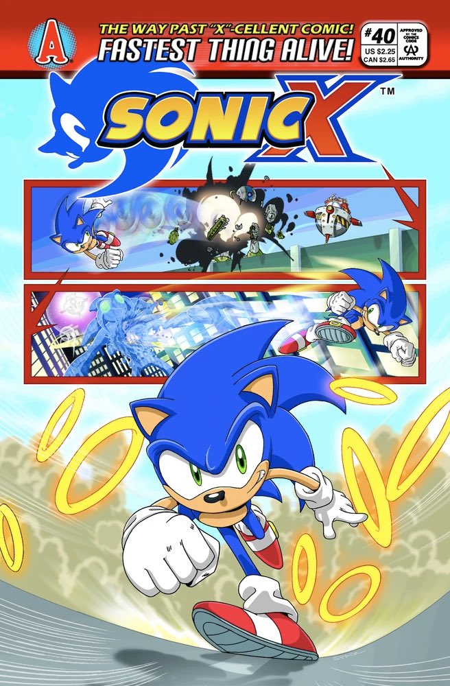 Sonic X 40

i love sonic x and man. this issue really got me. archie shadow accidentally teleports into the sonic x world - a world where he's supposed to be dead. has some really sweet moments and is also hilarious. 